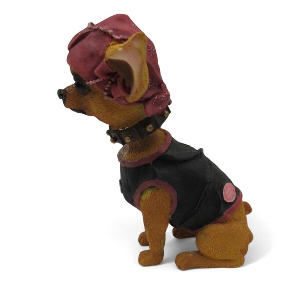 CHIHUAHUA Bobble Head FIGURINE With Bandana And Collar Resin 6" Tall - Picture 5 of 10
